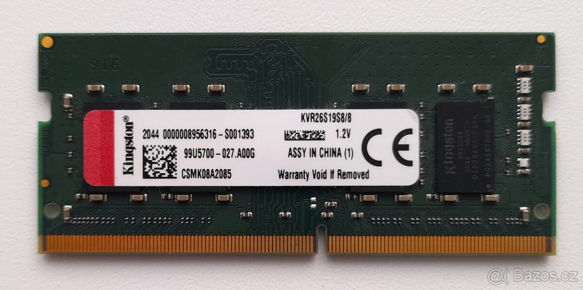 Kingston SO-DIMM DDR4 8GB 2666MHz CL19 1.2V (KVR26S19S8/8)
