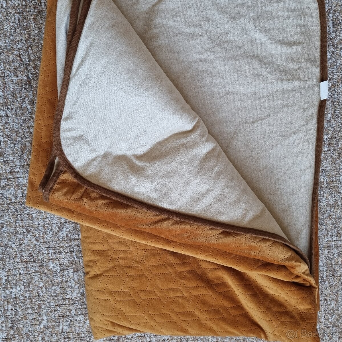 Pléd/přehoz oranžové/měděné barvy 180x260 cm