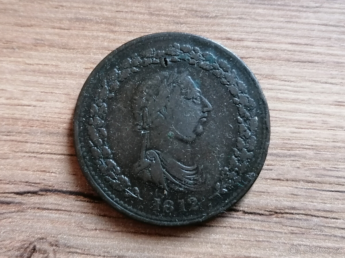 1 Penny 1812 Lower Canada koloniální mince kolonie D. Kanada