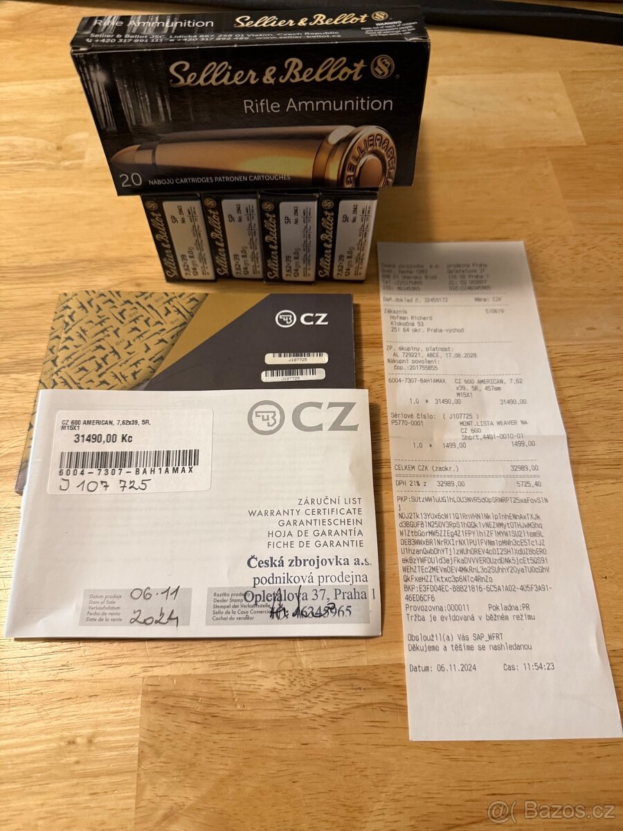Kulovnice CZ 600 AMERICAN 7,62x39