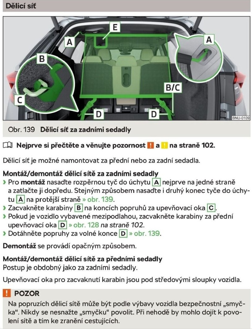 Dělící síť Škoda Karoq