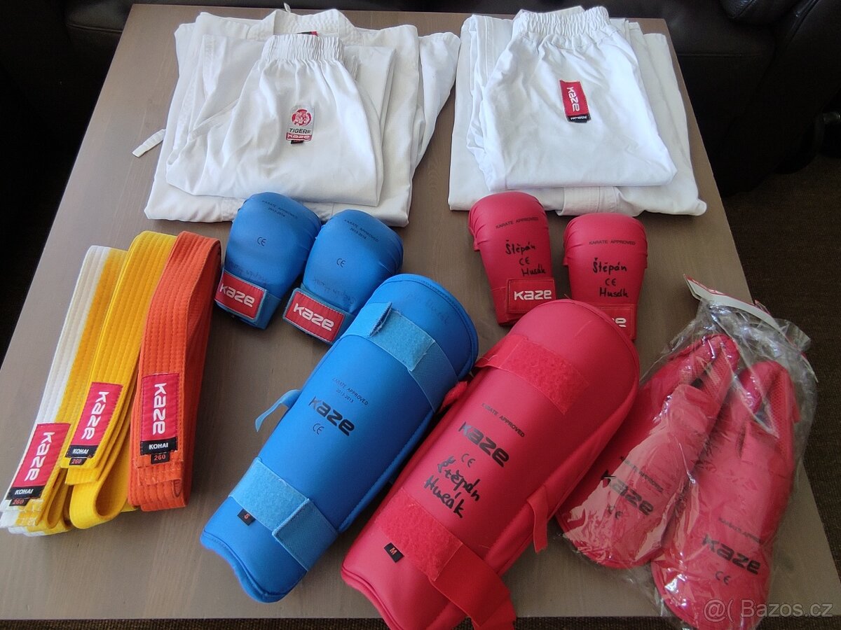 chrániče, pásek Karate