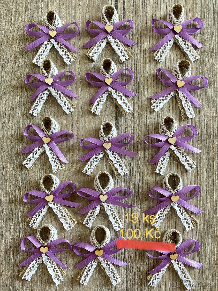 Levandulová svatba - vývazky, organzy, zasedací pořádek