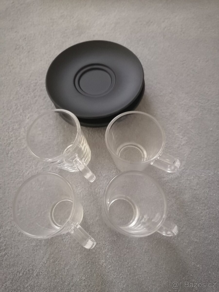 Set 4 šálků a podšálků na espresso