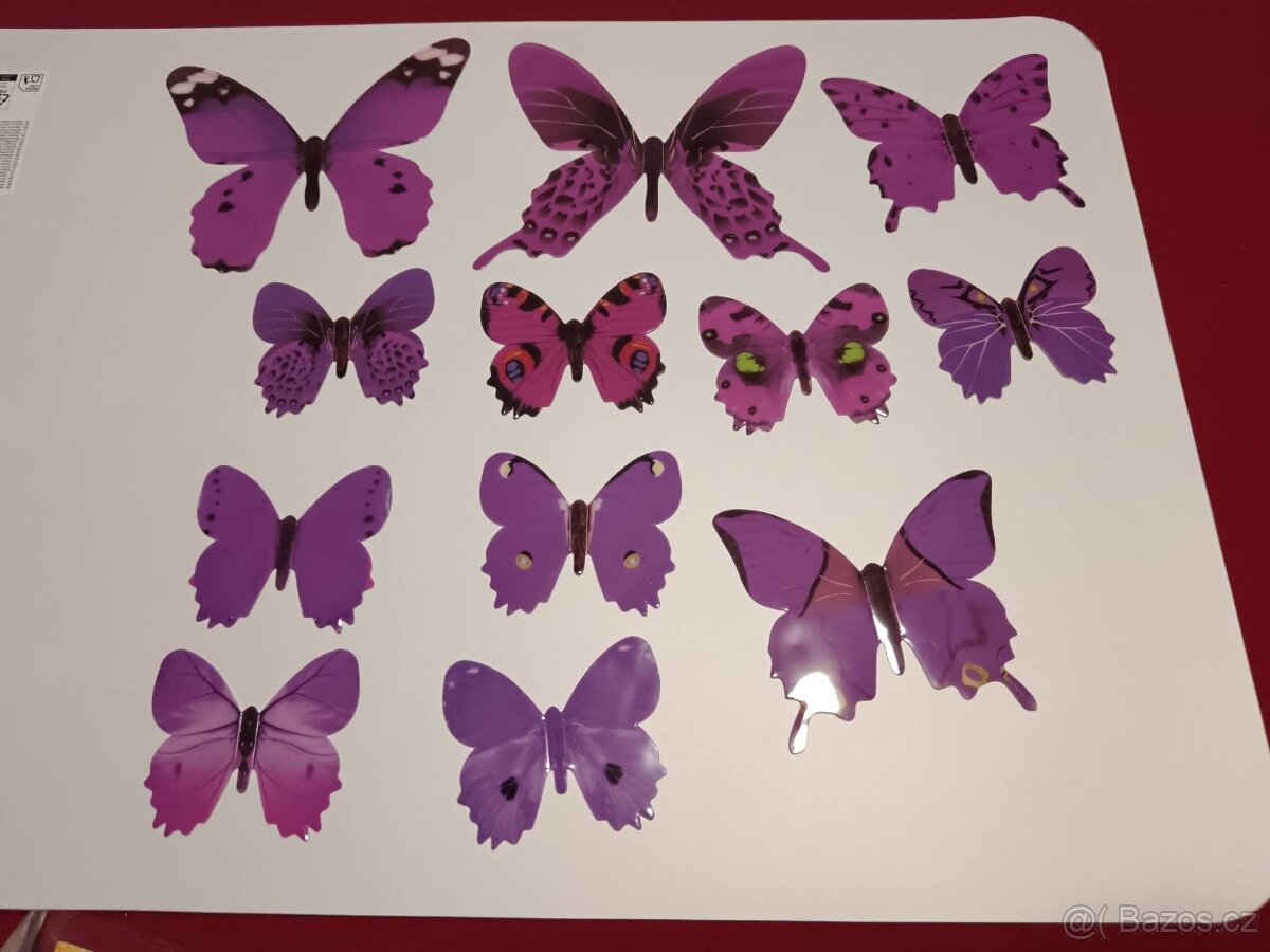 Interiérové samolepky Motýlci - fialové