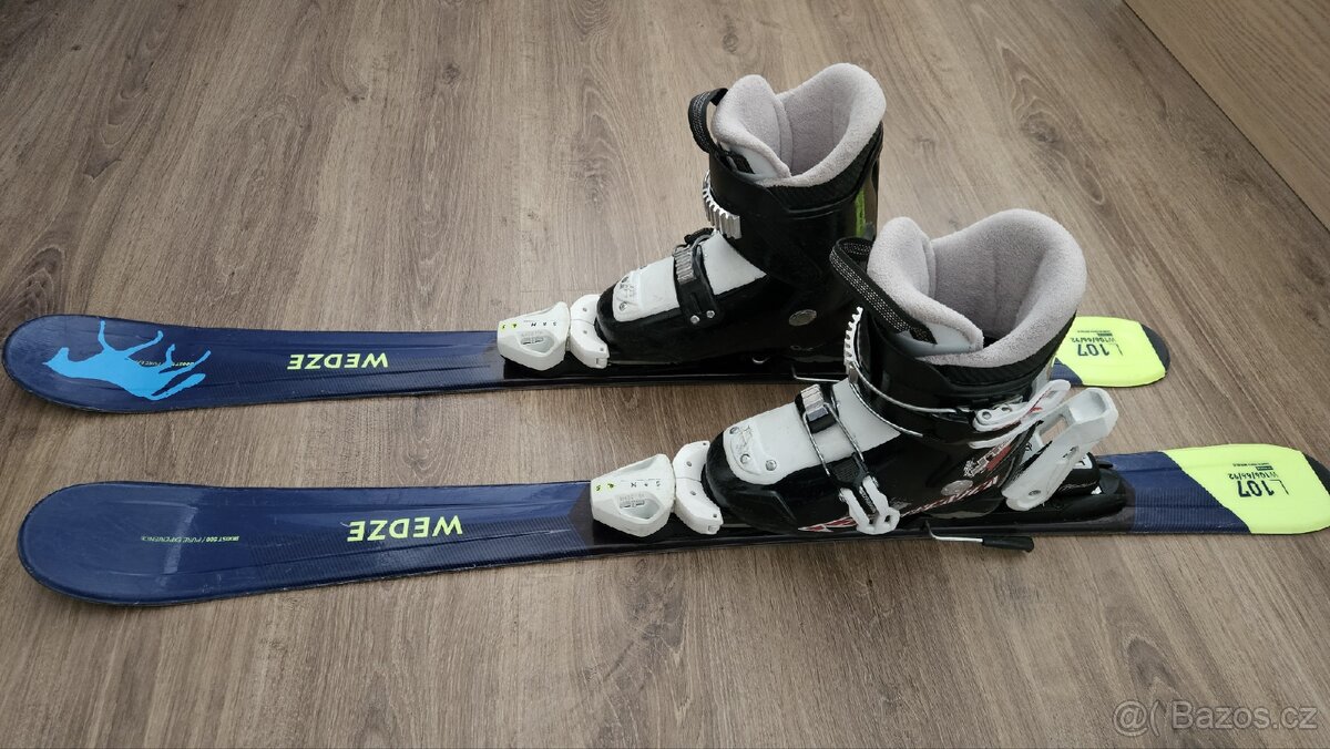 Dětské lyže Wedze 107cm a lyžáky Tecnica JTr2 vel. 205