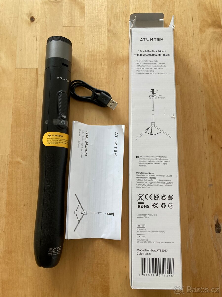 Selfie stick (tyč), stativ, Bluetooth