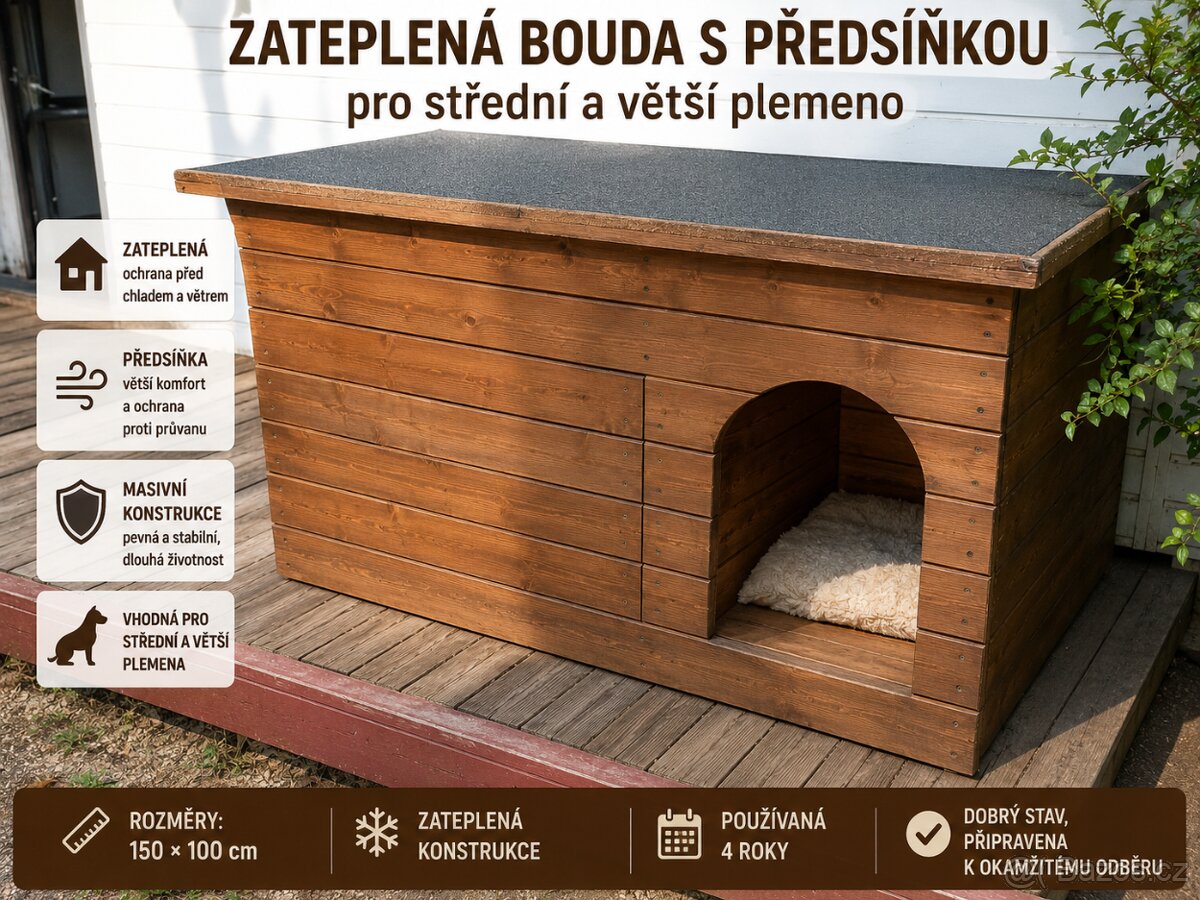 Psí zateplená bouda.