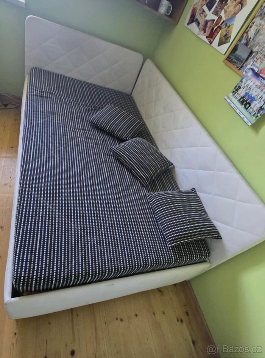 Postel 120x205cm + matrace + rošt