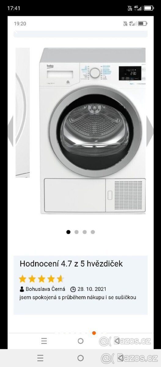 Kondenzační sušička zn. Beko 1-9 kg faktura