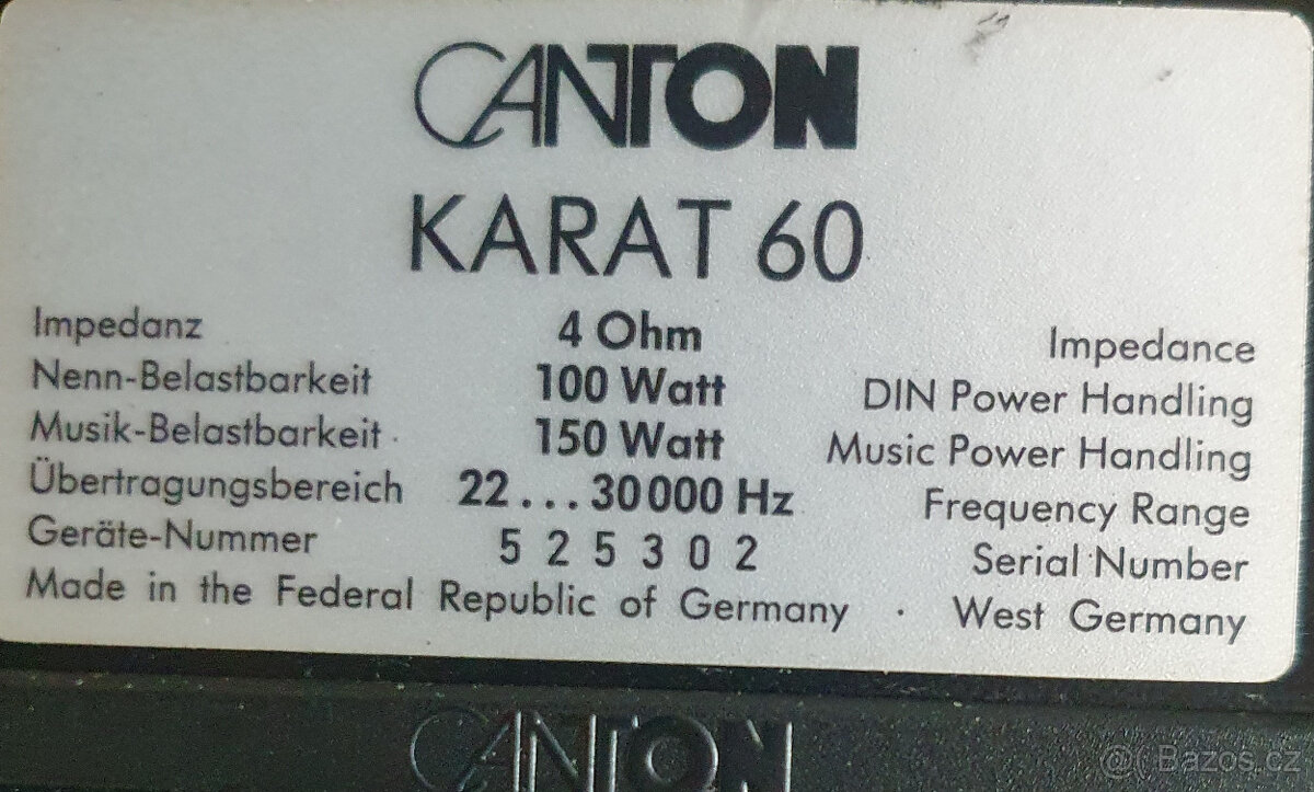 Repro Canton 3669 z Karat 60 - středotónové repro 3,2Ω