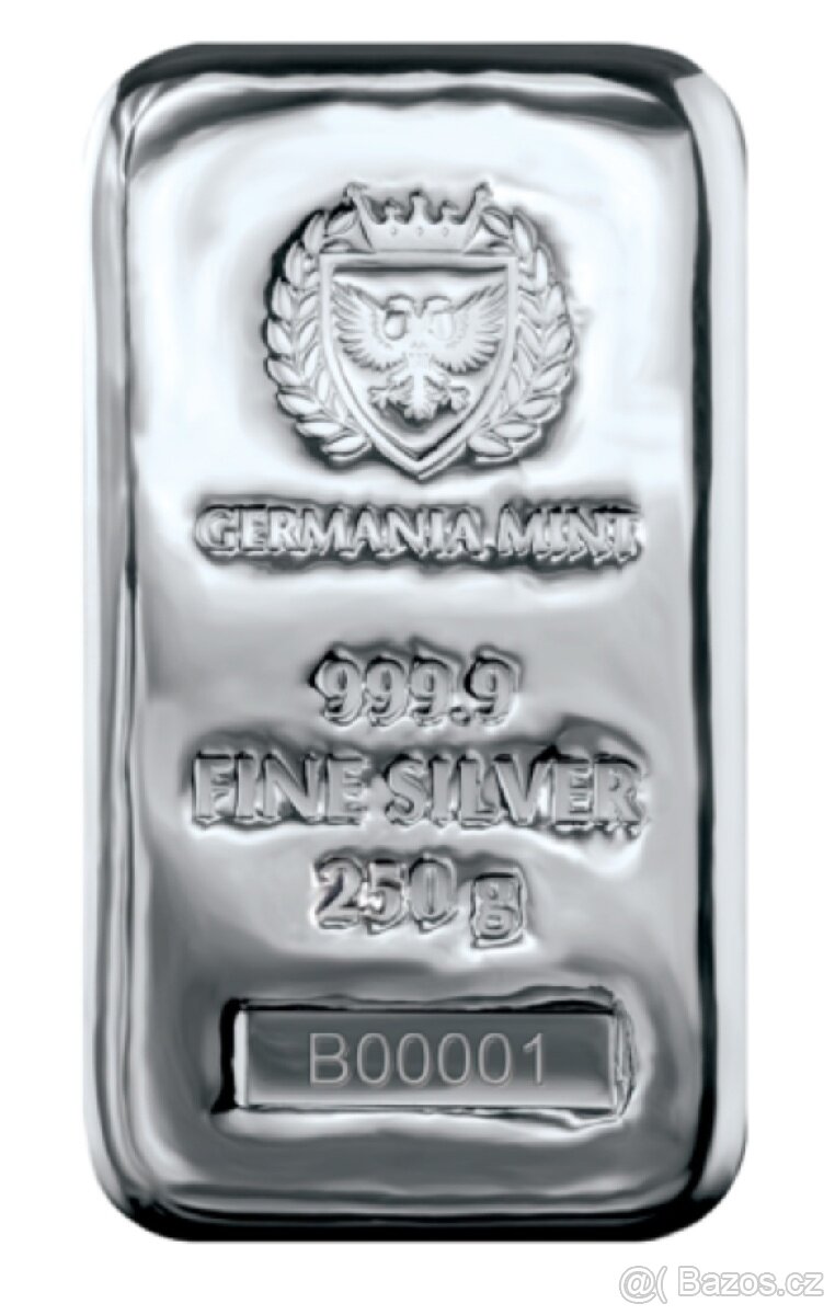 250g Slitky Germania Mint 999,9/1000 Ag