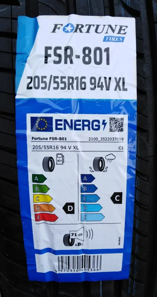 NOVÉ LETNÍ PNEU 205 55 16 FORTUNE