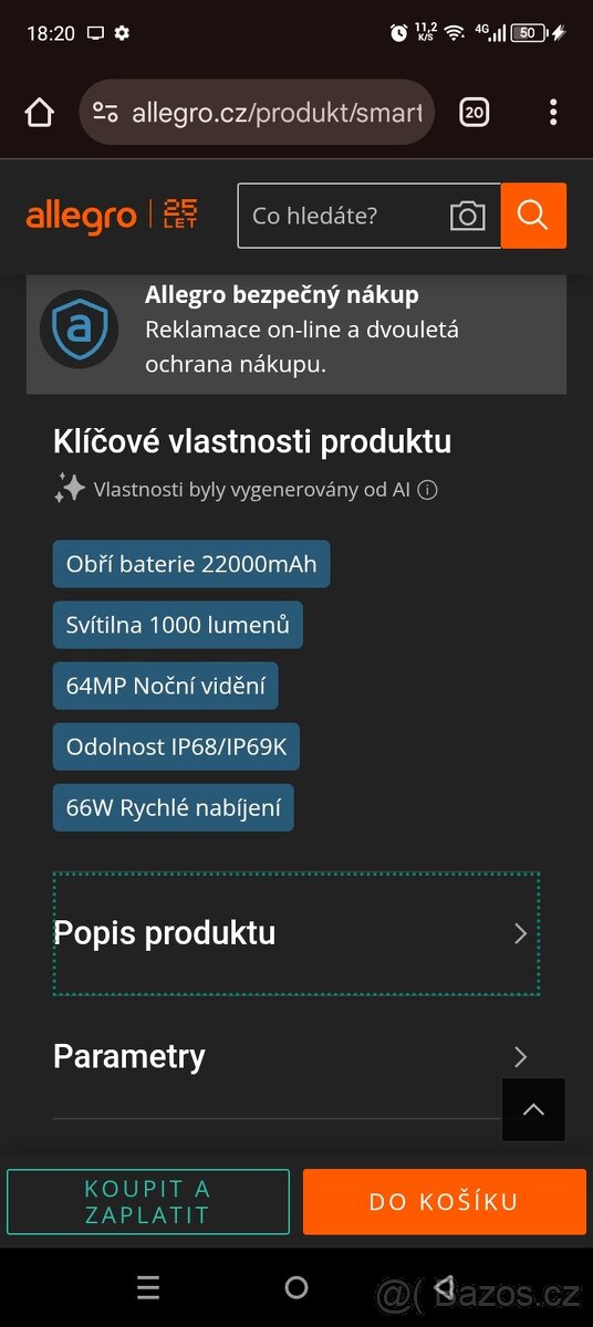 Prodám kanón mezi mobily