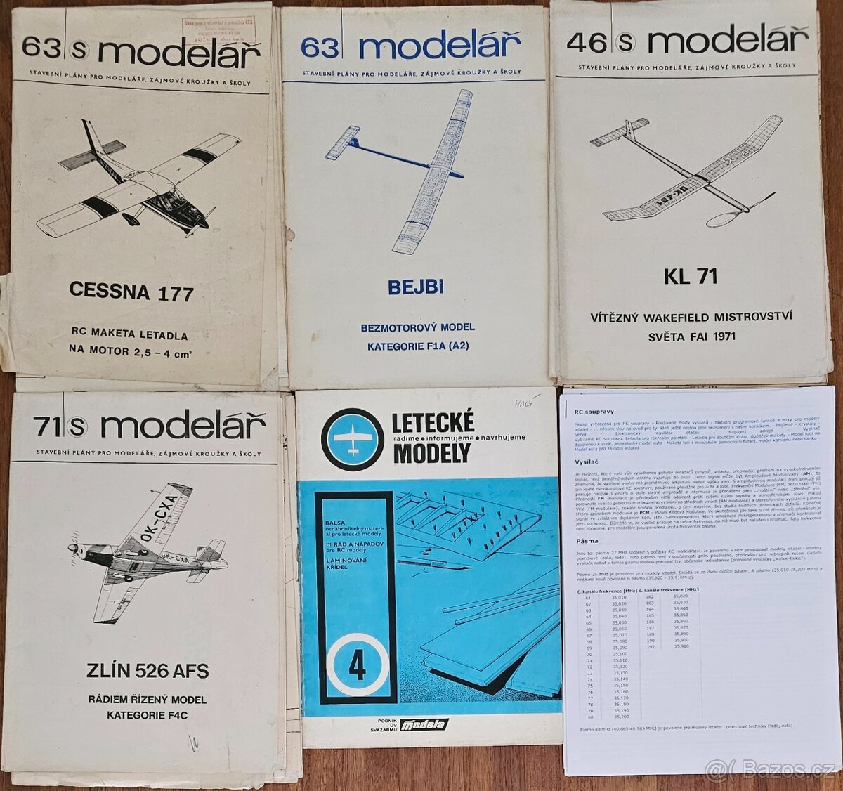 Modelářské plánky č.46S, 63, 63S, 71S, Letecké modely 4