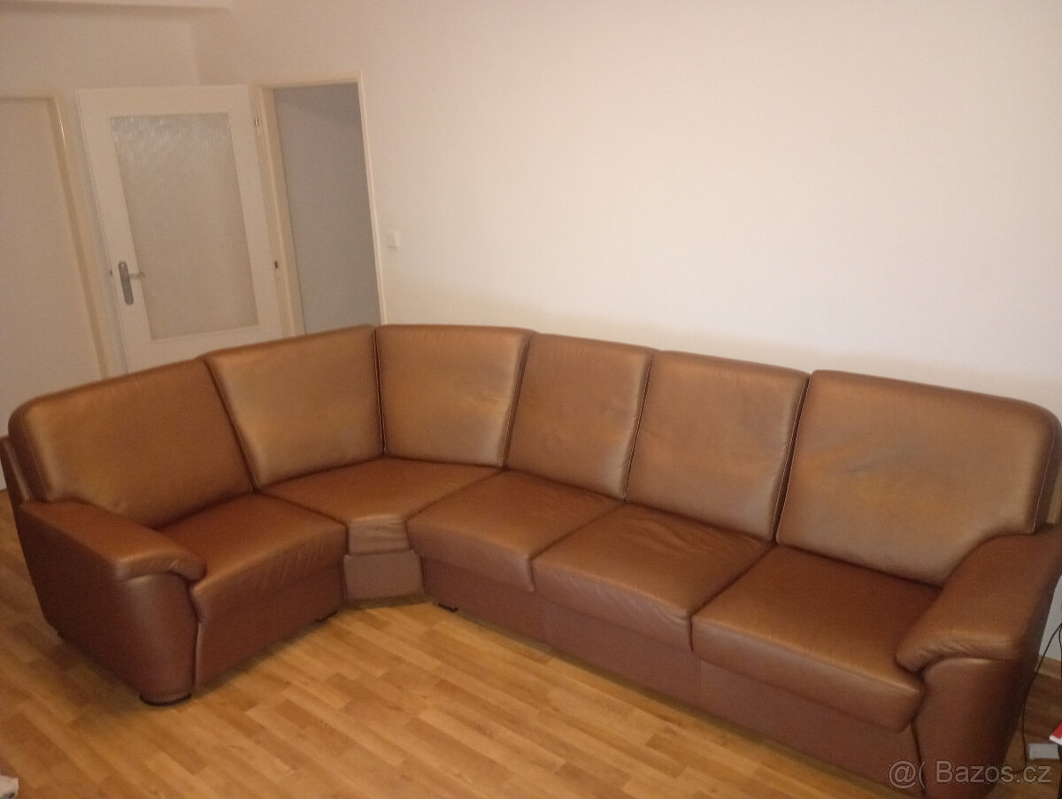 Kožená sedačka, rohová, telecí kůže 300x200