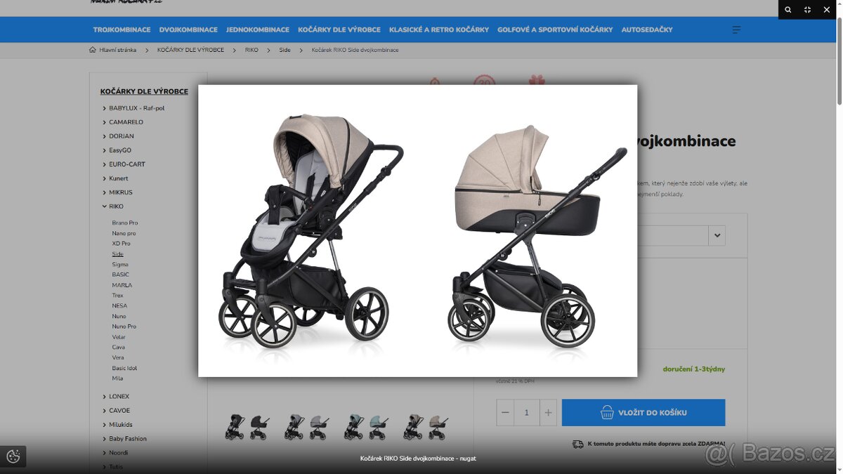 Kočárek Riko Side 04 Nugat  2021