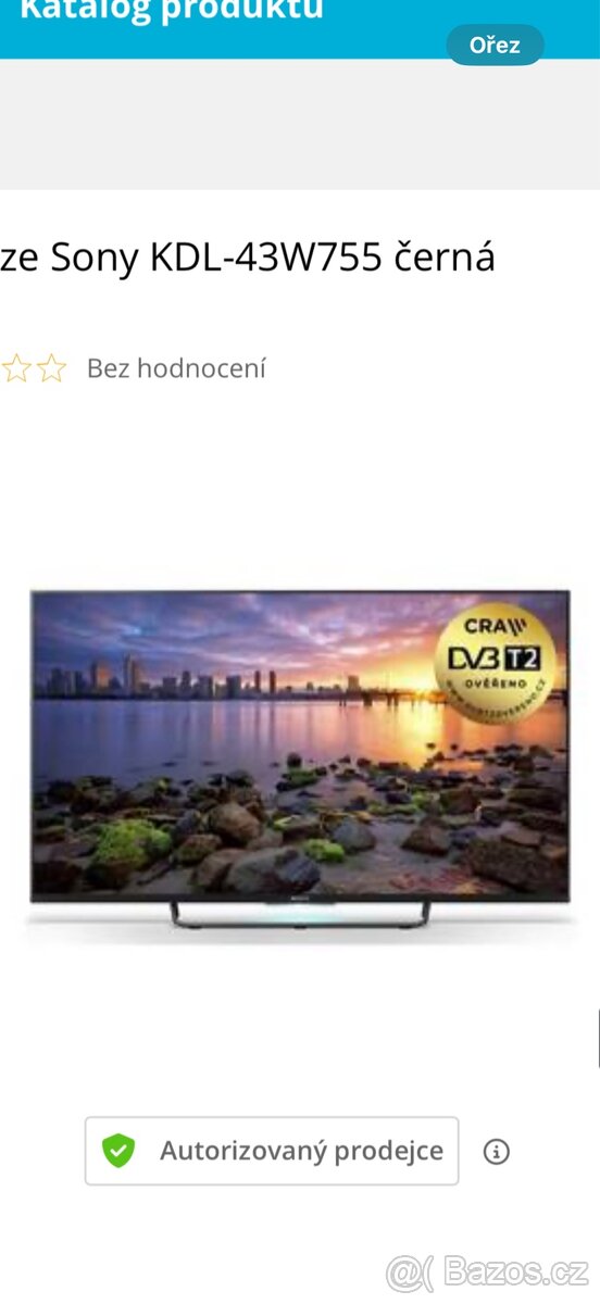 Televize Sony KDL-43W755 černá Smart tv
