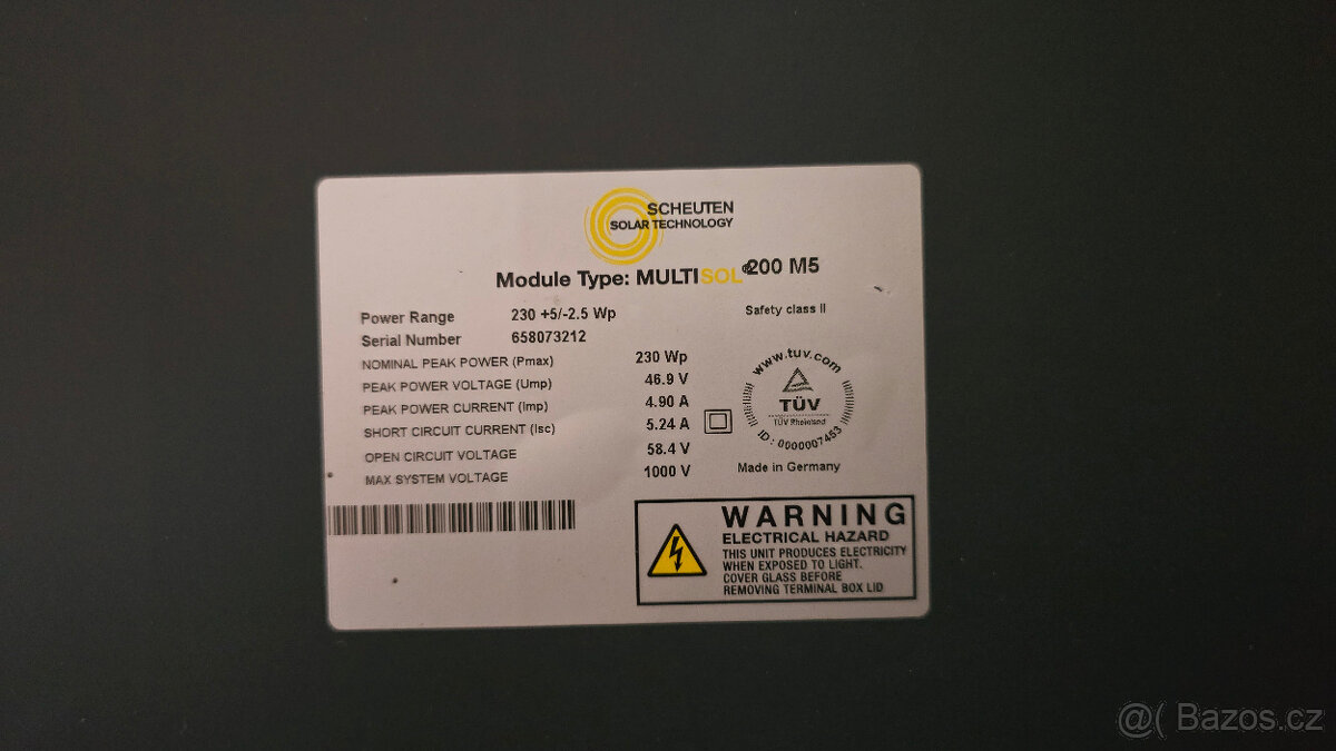 Prodám fotovoltaické panely