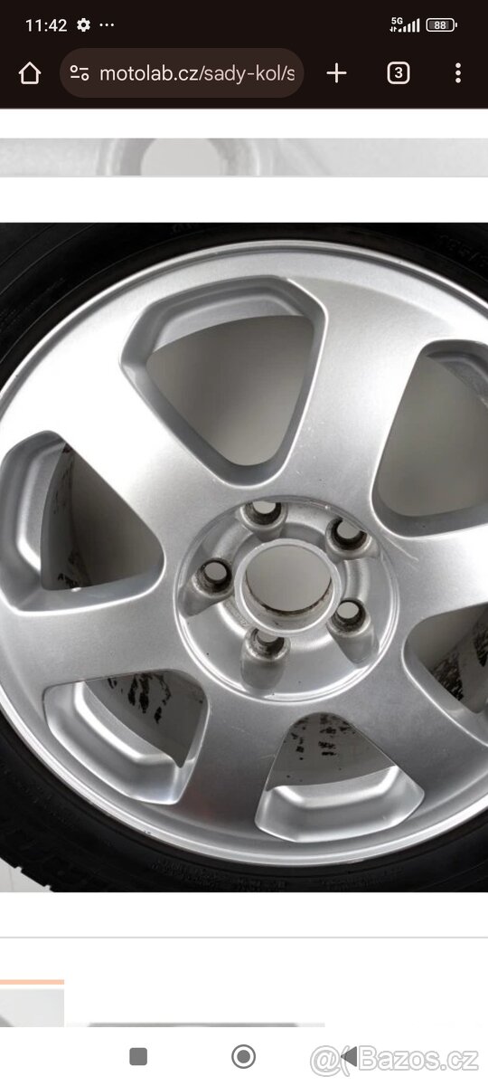 1ks Alu Octavia 5x100 r15 6,5j et43