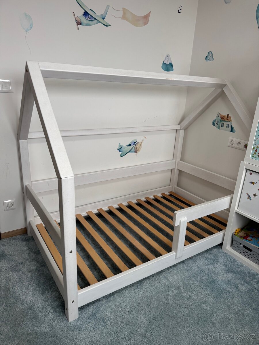 Domečková postel Benlemi TERY 90x160 + matrace METROPOLIS