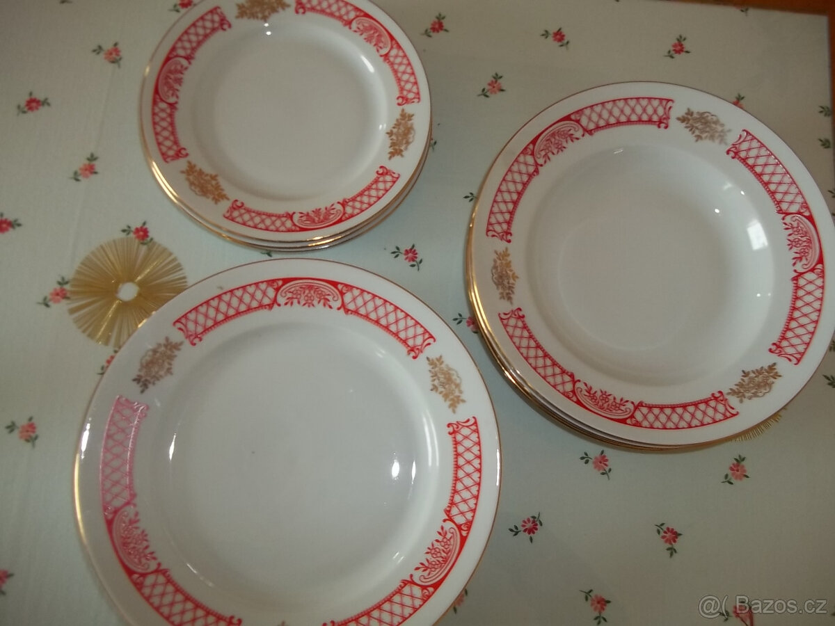 Talíře polevkové, mělké a dezertní