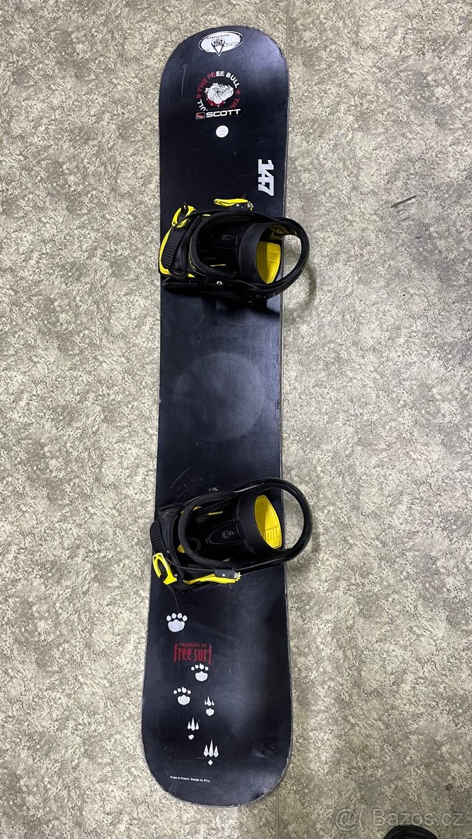 Snowboard Freesurf 147cm s vázáním Blackhole
