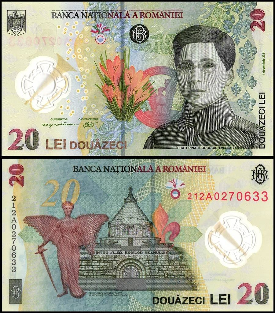 Rumunsko - 20 Leu bankovka, 2021, UNC