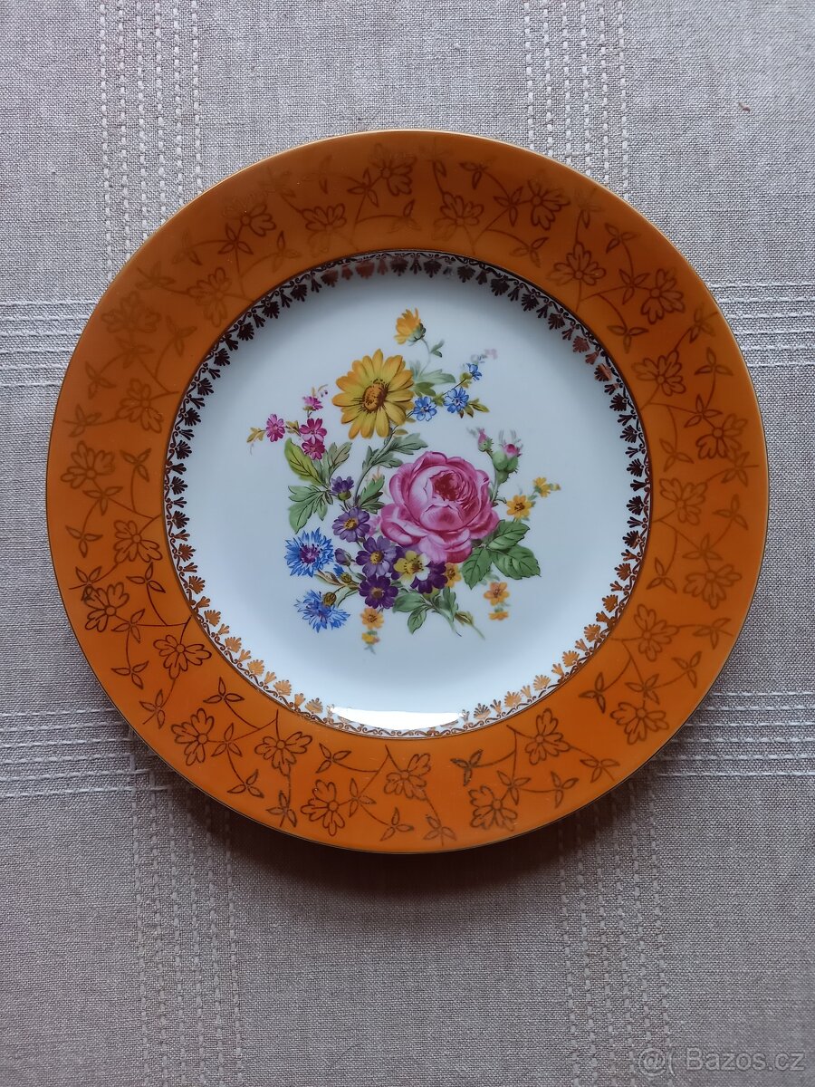Porcelánový zdobený talíř zn. Pirkenhammer