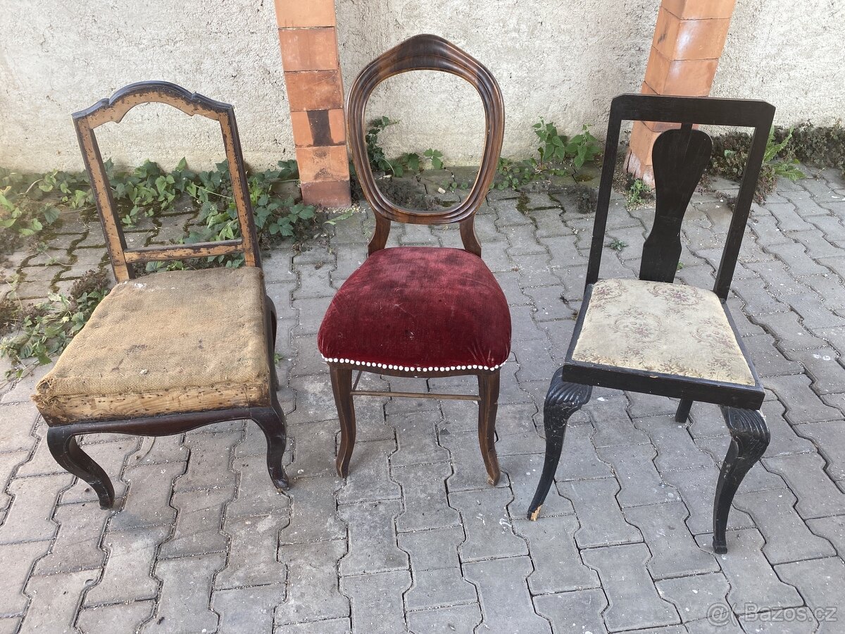 Starožitné židle, 3 různé