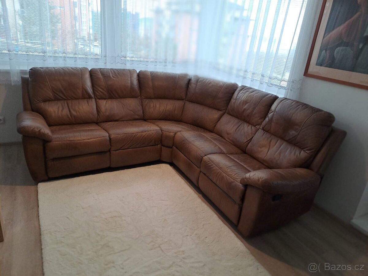 Celokožená sedací souprava