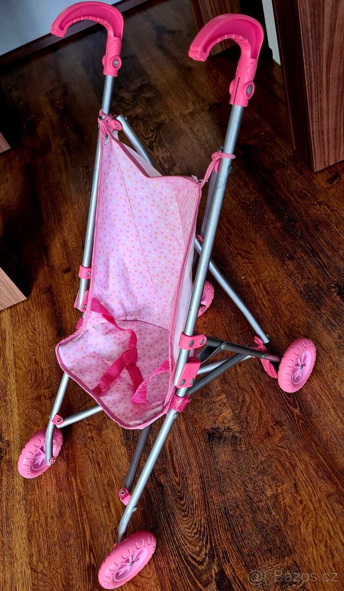 Kočárek pro panenky, skládací - ježděný jen doma