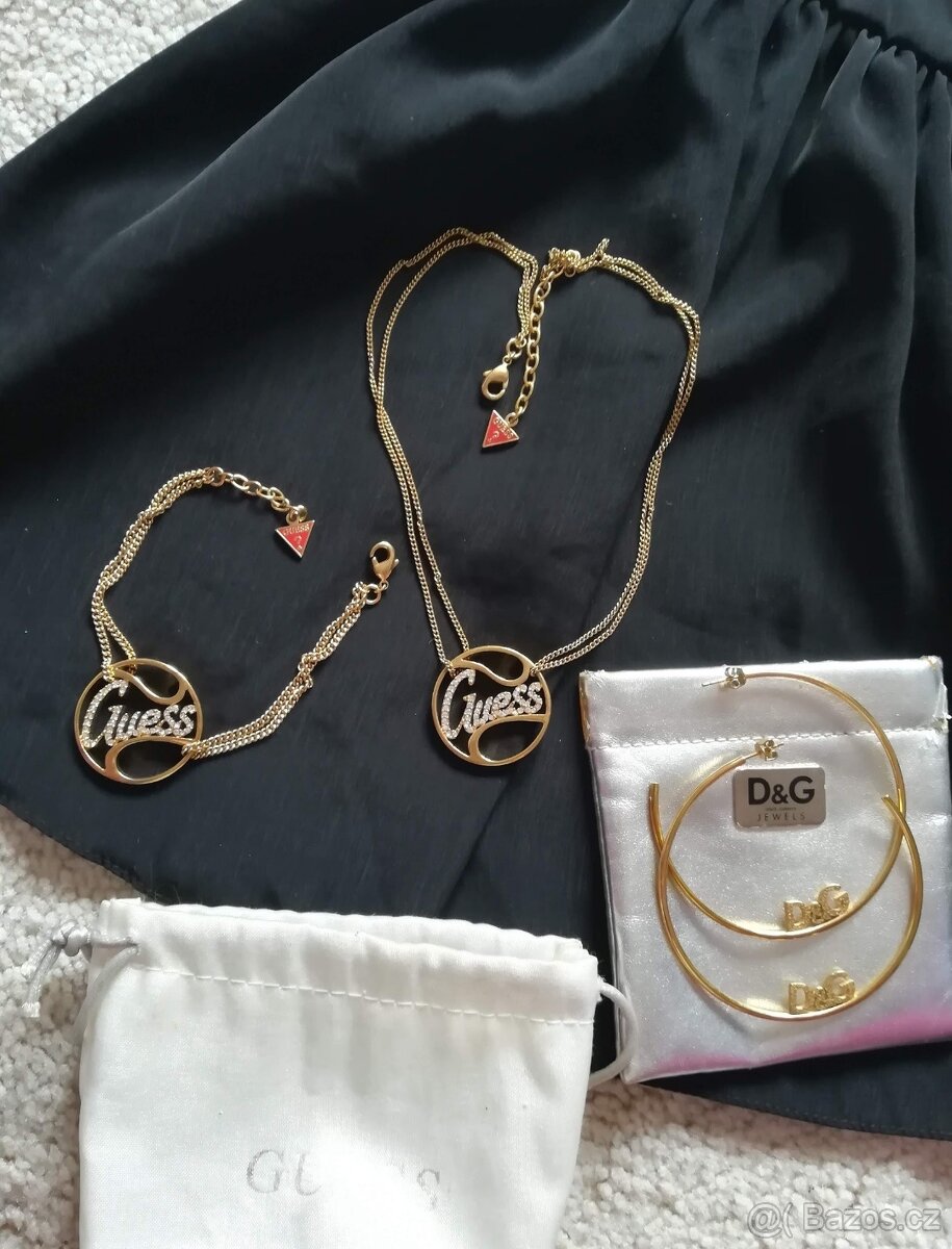 Zlaté náušnice kruhy D&G