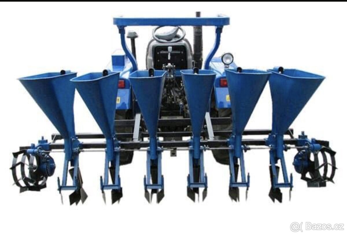 6řadý secí stroj na cibuli a česnek pro malý traktor