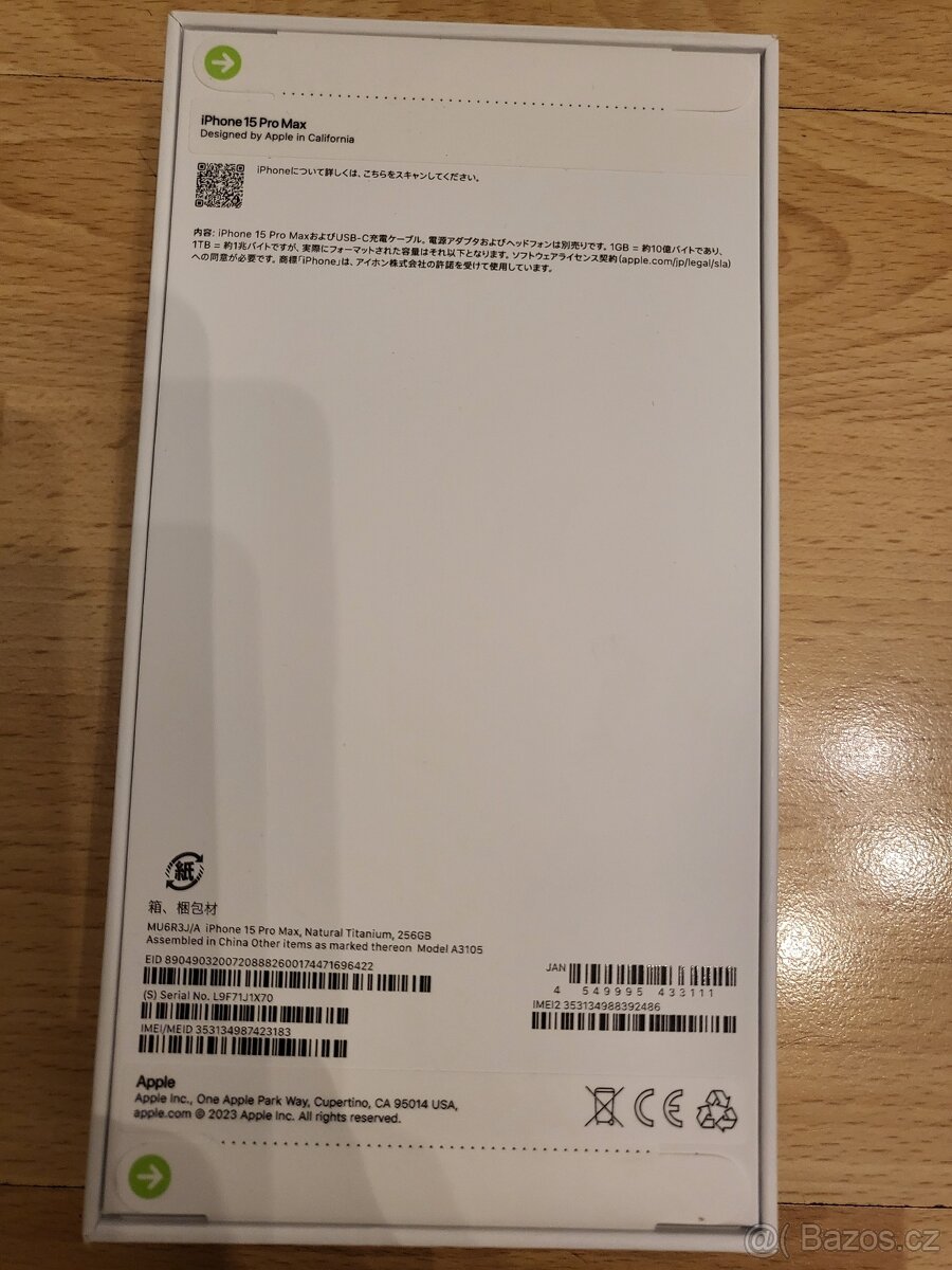 Apple IPhone 15 Pro Max 256GB Natural Titanium