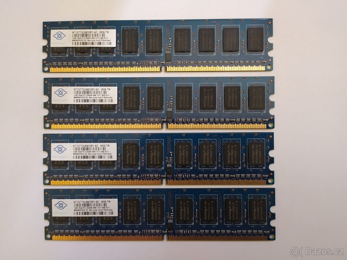 Paměti Nanya DRR2 4GB (4x1GB) 800 MHz CL6