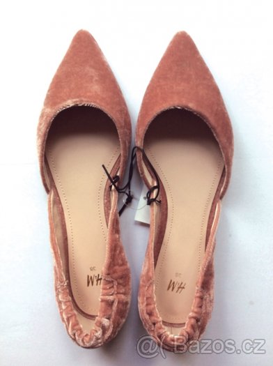 Starorůžové baleríny H&M - vel. 38 - Nové