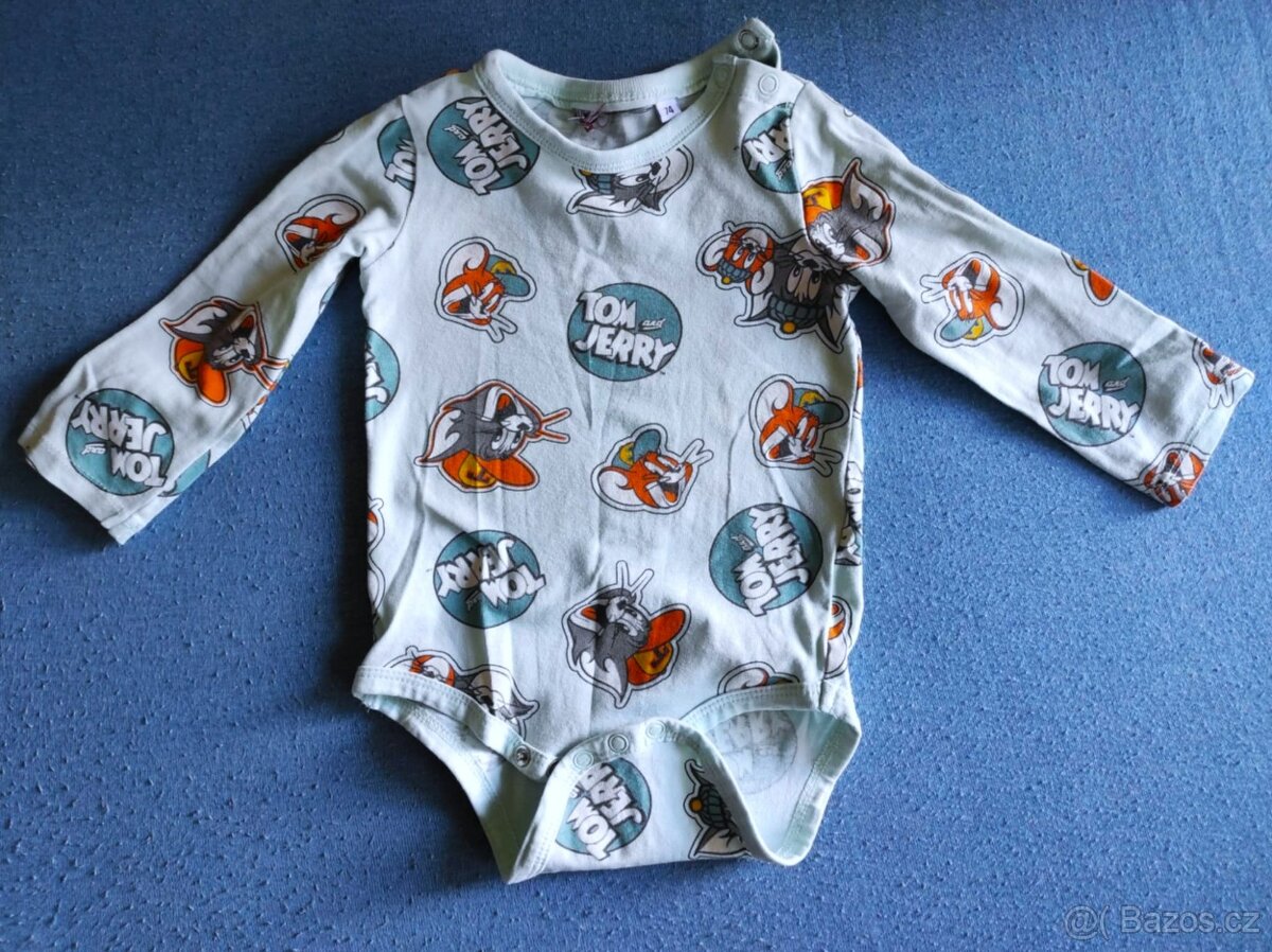 Kojenecké světle zelené body Tom a Jerry, vel. 74