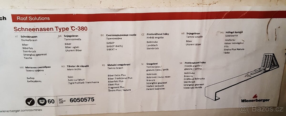 Sněhové háky C 380 Tondach