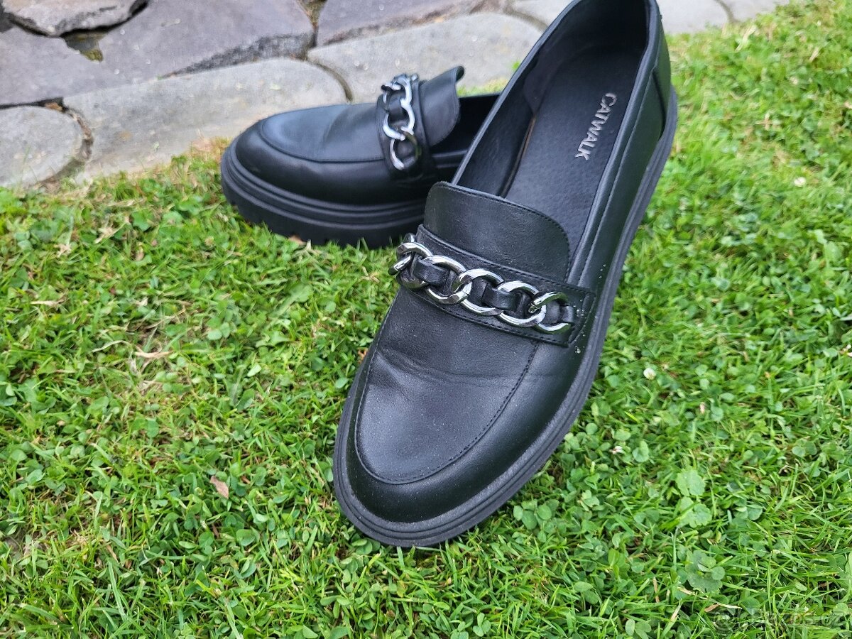 MOKASÍNY zn.CATWALK vel.41 ČERNÉ MODERNÍ
