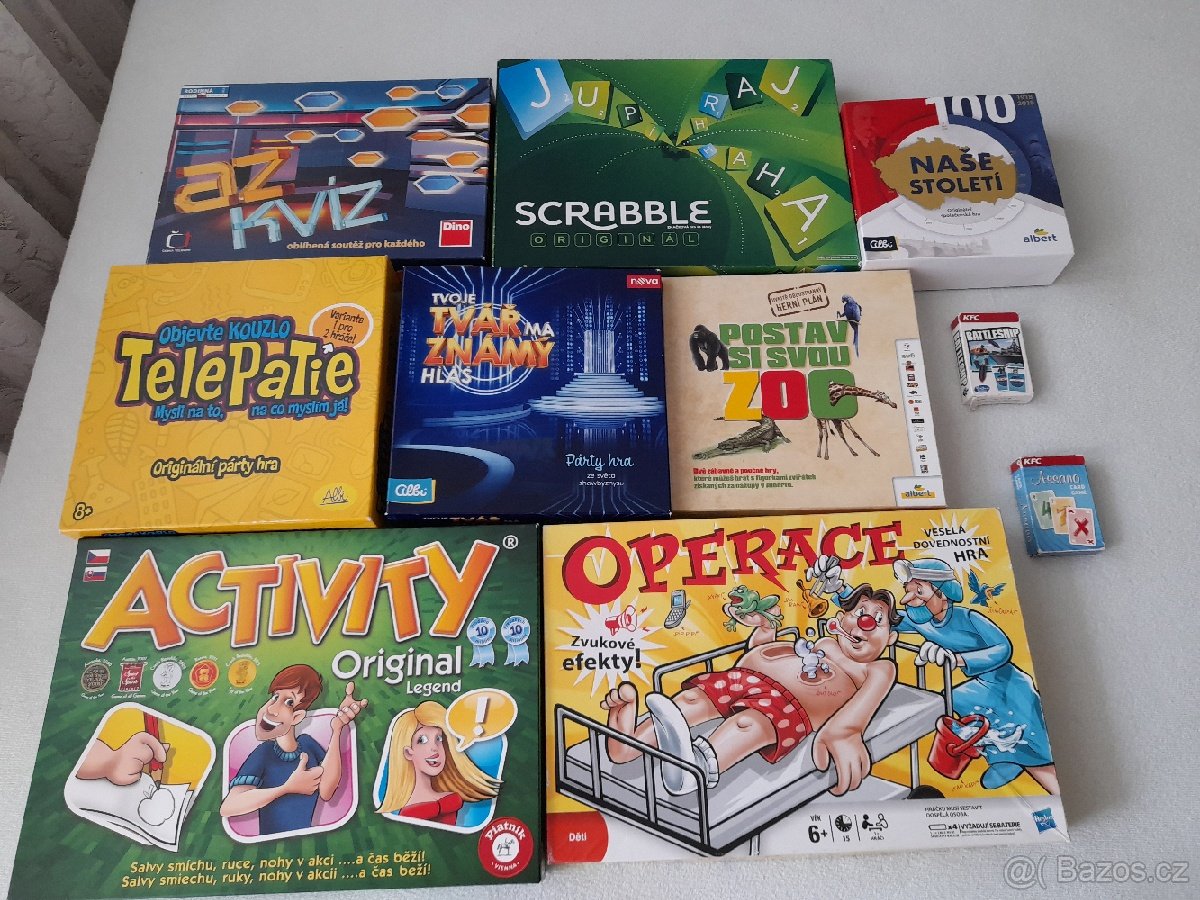 Hry-Scrabble,Telepatie,Naše století,Karty,Operace.