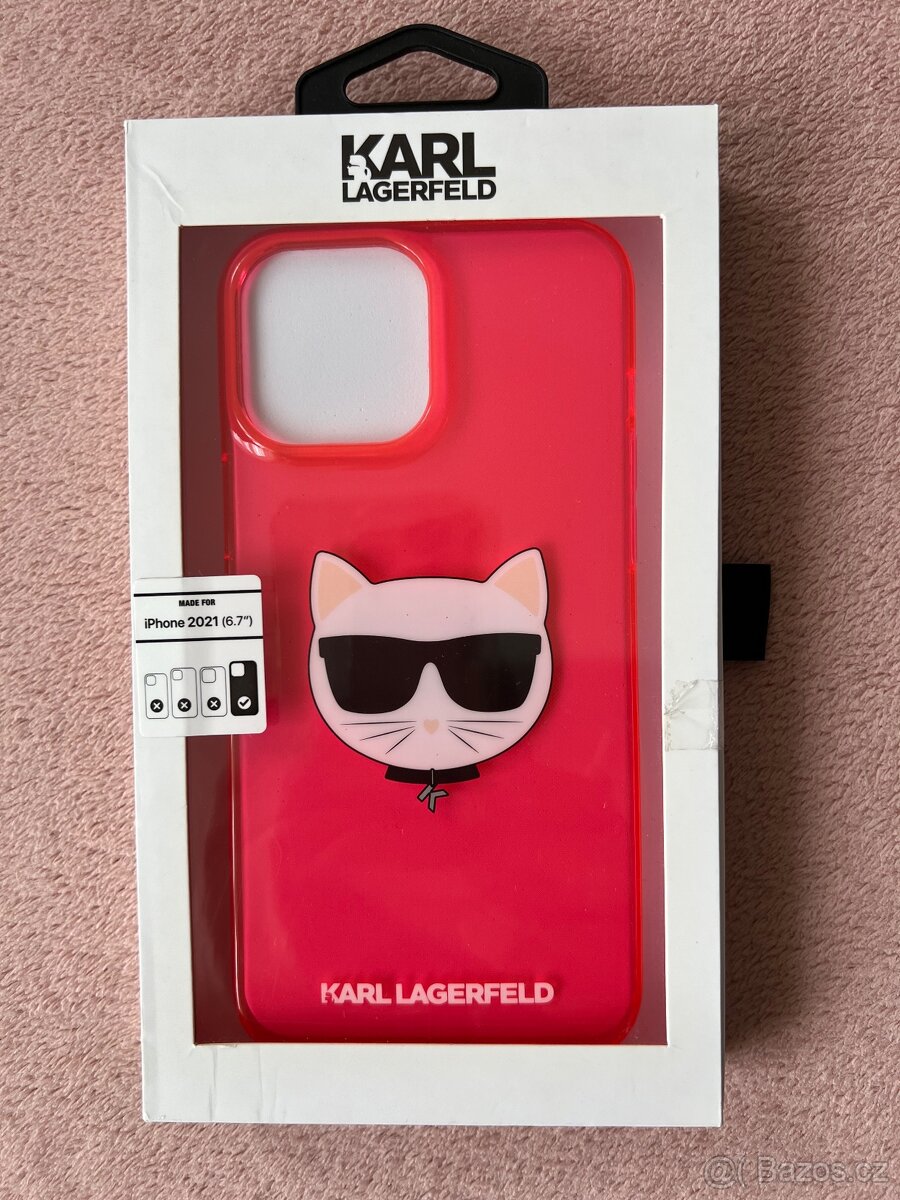 iPhone 13 Pro Max Karl Lagerfel and Choupette - růžové