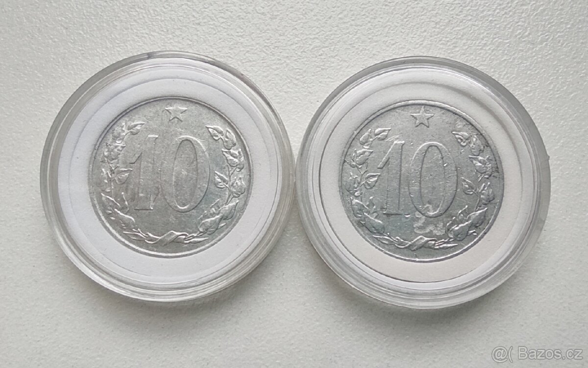10 haléře 1953 RR obě varianty