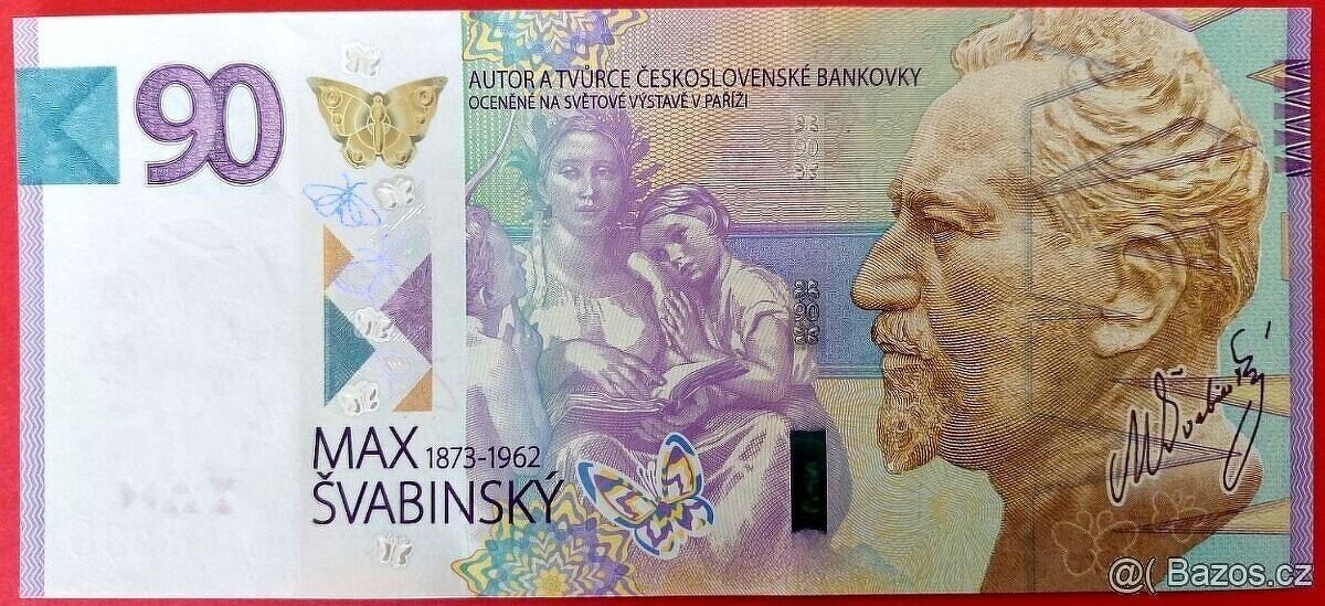 PAMĚTNÍ LIST BANKOVKY 90 LET S MAXEM ŠVABINSKÝM, STC