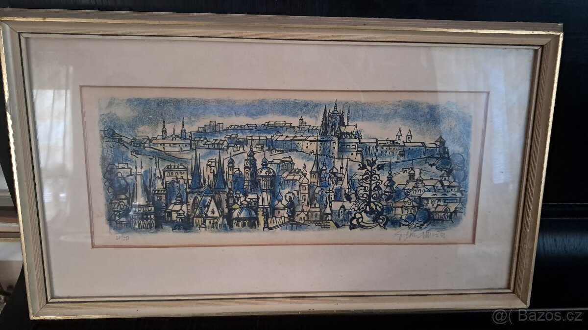 Obraz litografie Praha - Cyril Chramosta