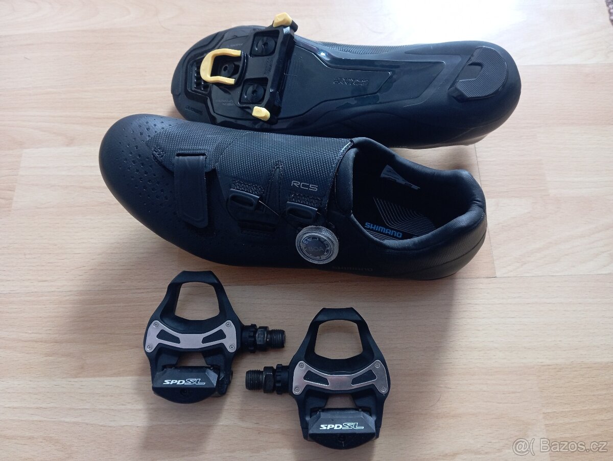 Silniční tretry + kufry + pedály - Shimano set - vel. 42