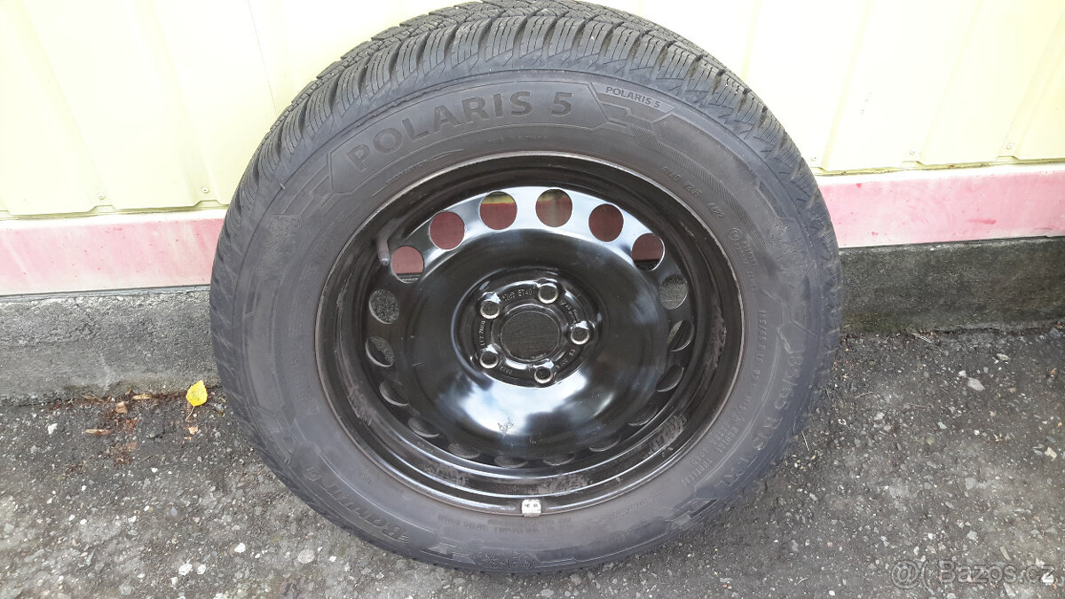 ŠKODA, VW, SEAT .., plechová kola + zánovní pneu POLARIS 5