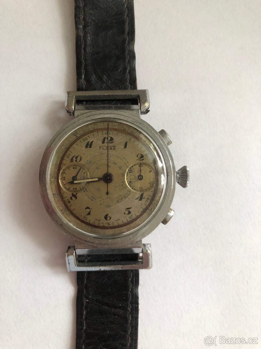 Nádherný ART DECO chronograf FLORE