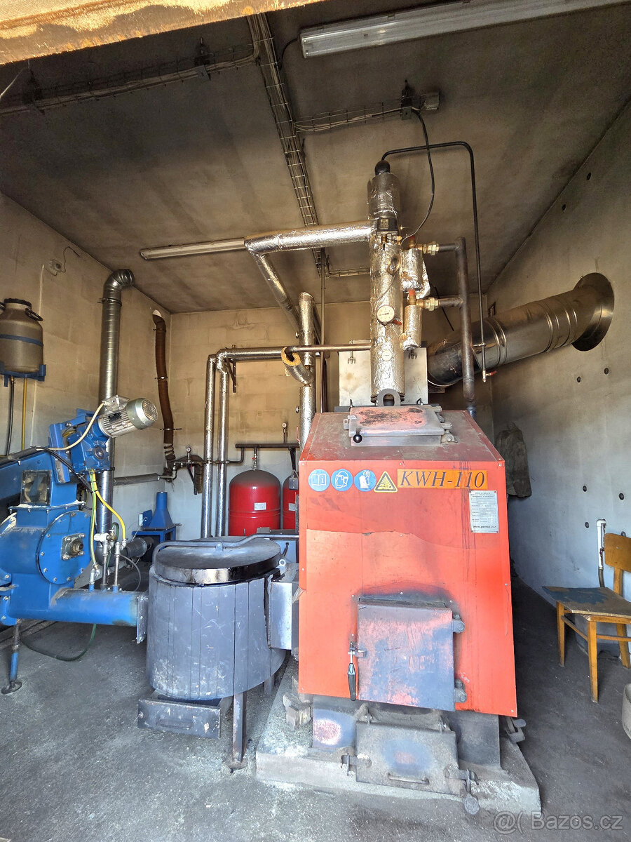 110kW kotel(na) biomasa Gemos KWH teplovod štěpka piliny