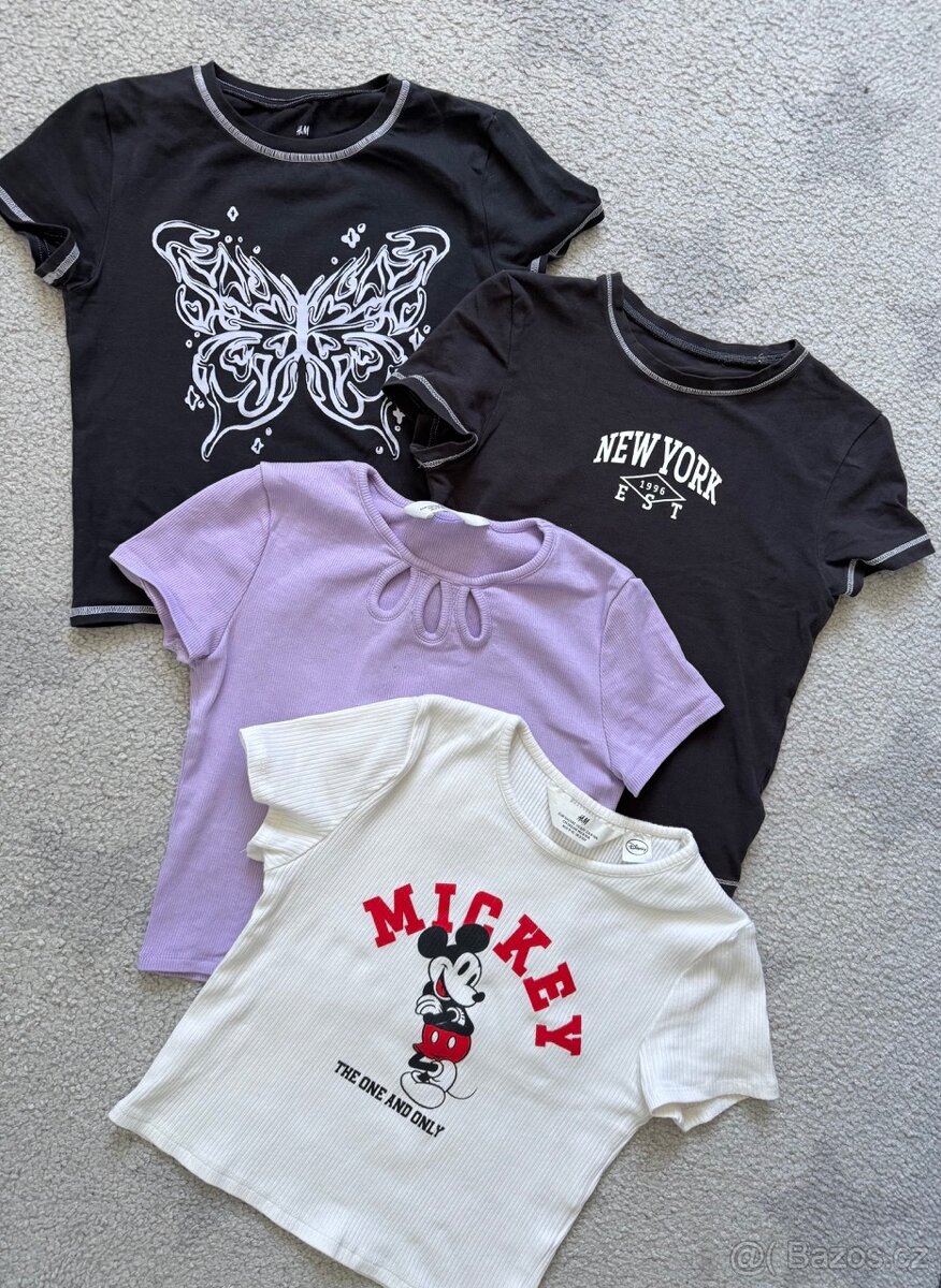 Tričko, crop top Reserved, Terranova, HM, vel. 134/140